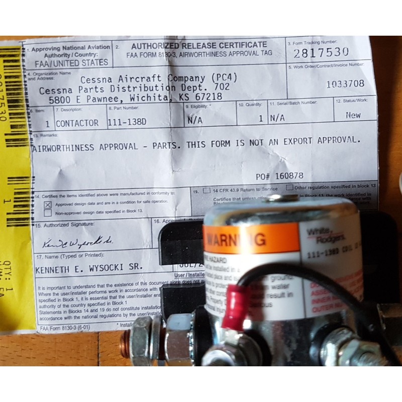 CONTACTEUR RELAIS  POUR CESSNA 111-138D